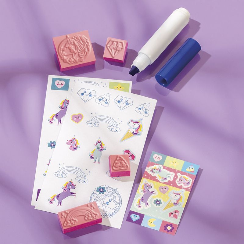 Jucarii, Copii si Bebe - Jucarii si jocuri - Jucarii & jocuri educative - Seturi de artizanat - Mini set creativ Stampile cu unicorni - Infinity.ro