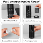 Electronice si Electrocasnice - Climatizare si sisteme de incalzire - Aparate filtrare aer - Purificatoare de aer - Purificator aer auto portabil, filtru HEPA, incarcare USB, silentios, 3 viteze, afisaj digital, pentru casa, masina - Infinity.ro