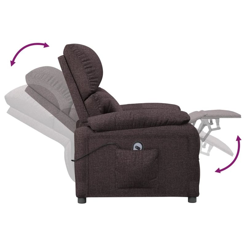 Casa si Gradina - Mobilier - Scaune si fotolii - Fotolii - Fotoliu rabatabil electric, maro inchis, material textil - Infinity.ro