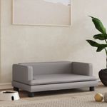 Petshop - Accesorii petshop - Culcusuri si custi - Culcusuri si saltele - Pat de caini, gri, 80x45x30 cm, piele ecologica - Infinity.ro