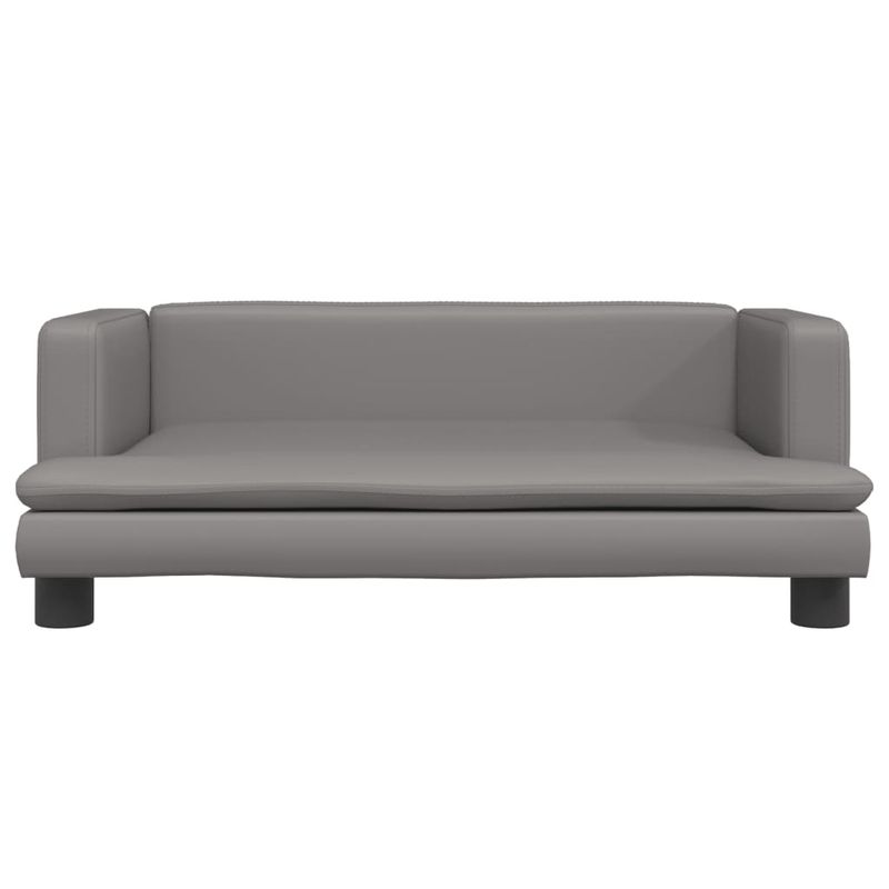 Petshop - Accesorii petshop - Culcusuri si custi - Culcusuri si saltele - Pat de caini, gri, 80x45x30 cm, piele ecologica - Infinity.ro