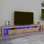 Casa si Gradina - Mobilier - Comode si corpuri - Comode - Comoda TV cu lumini LED, stejar sonoma,260x36,5x40cm - Infinity.ro