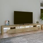 Casa si Gradina - Mobilier - Comode si corpuri - Comode - Comoda TV cu lumini LED, stejar sonoma,260x36,5x40cm - Infinity.ro