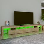 Casa si Gradina - Mobilier - Comode si corpuri - Comode - Comoda TV cu lumini LED, stejar sonoma,260x36,5x40cm - Infinity.ro