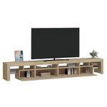 Casa si Gradina - Mobilier - Comode si corpuri - Comode - Comoda TV cu lumini LED, stejar sonoma,260x36,5x40cm - Infinity.ro