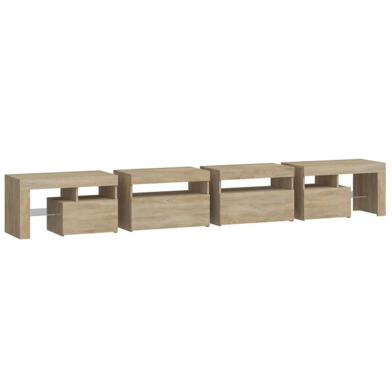 Casa si Gradina - Mobilier - Comode si corpuri - Comode - Comoda TV cu lumini LED, stejar sonoma,260x36,5x40cm - Infinity.ro