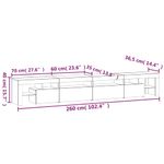 Casa si Gradina - Mobilier - Comode si corpuri - Comode - Comoda TV cu lumini LED, stejar sonoma,260x36,5x40cm - Infinity.ro