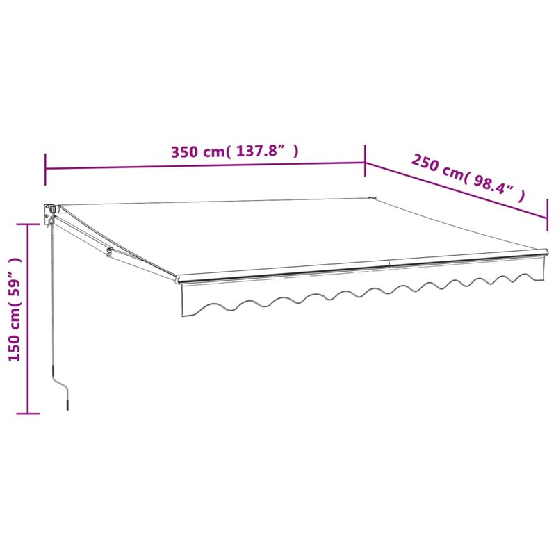 Casa si Gradina - Gradina si terasa - Umbrele si pavilioane - Umbrele - Copertina retractabila automata, antracit, 4x3 m - Infinity.ro