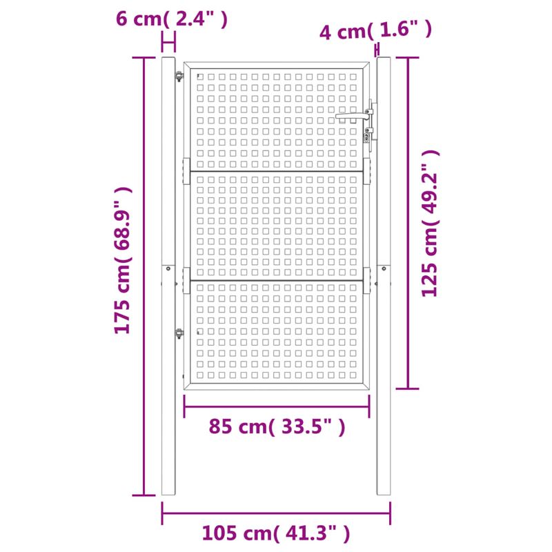 Casa si Gradina - Constructii - Usi interior, exterior si garaj - Usi garaj - Poarta pentru gradina, antracit, 105x175 cm, otel - Infinity.ro