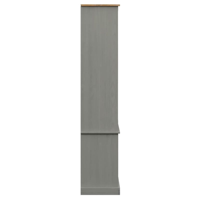 Casa si Gradina - Mobilier - Biblioteci si rafturi - Biblioteci - Vitrina de sticla VIGO, gri, 85x35x170 cm, lemn masiv de pin - Infinity.ro