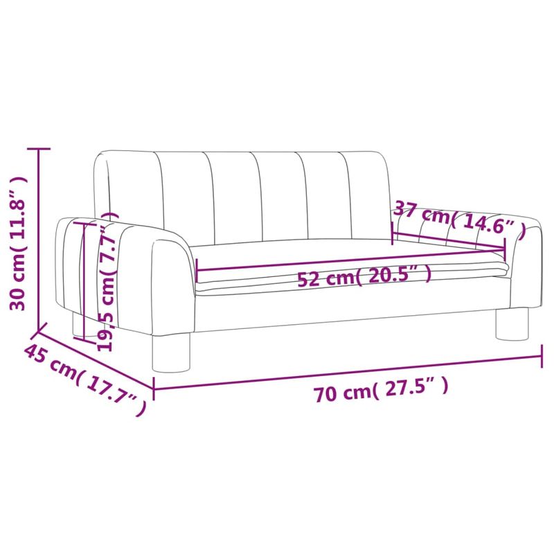Casa si Gradina - Mobilier - Mobilier copii - Mobilier camera copiilor - Canapea pentru copii, maro, 70x45x30 cm, material textil - Infinity.ro