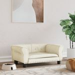 Petshop - Accesorii petshop - Culcusuri si custi - Culcusuri si saltele - Pat de caini, crem, 70x45x30 cm, catifea - Infinity.ro