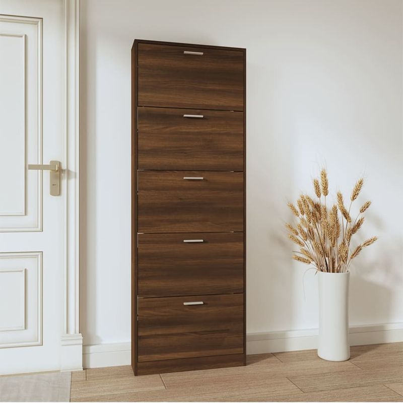 Casa si Gradina - Mobilier - Organizare si depozitare - Organizator incaltaminte - Pantofar, stejar maro, 59x17x169 cm, lemn compozit - Infinity.ro