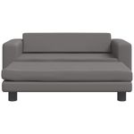 Casa si Gradina - Mobilier - Mobilier copii - Mobilier camera copiilor - Canapea copii cu taburet gri 100x50x30cm piele ecologica - Infinity.ro
