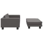 Casa si Gradina - Mobilier - Mobilier copii - Mobilier camera copiilor - Canapea copii cu taburet gri 100x50x30cm piele ecologica - Infinity.ro