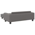 Casa si Gradina - Mobilier - Mobilier copii - Mobilier camera copiilor - Canapea copii cu taburet gri 100x50x30cm piele ecologica - Infinity.ro