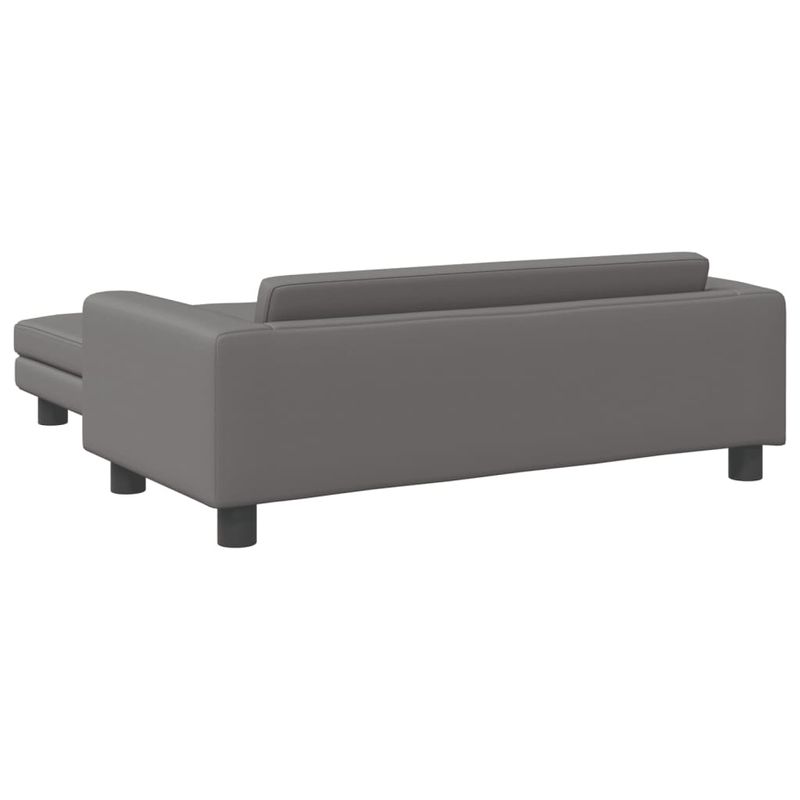 Casa si Gradina - Mobilier - Mobilier copii - Mobilier camera copiilor - Canapea copii cu taburet gri 100x50x30cm piele ecologica - Infinity.ro