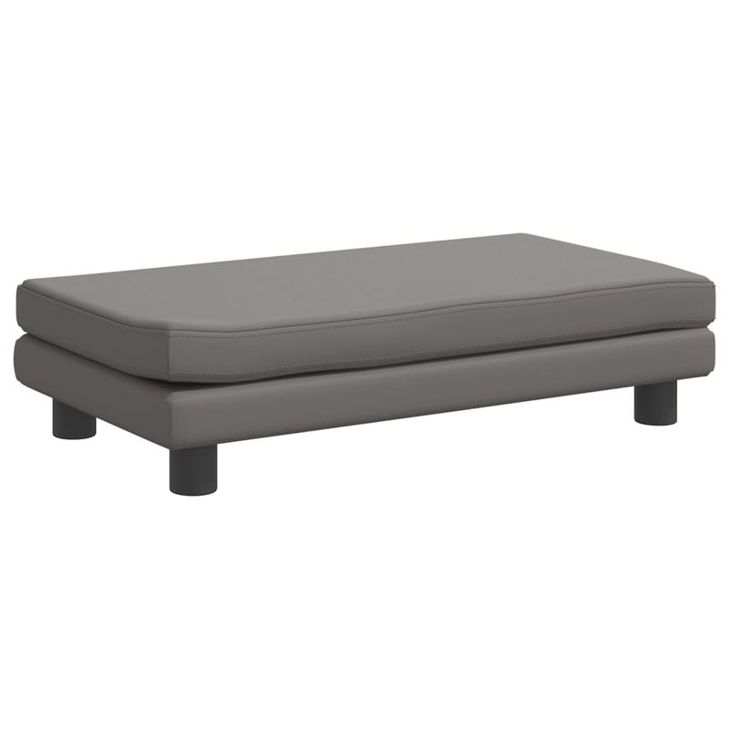 Casa si Gradina - Mobilier - Mobilier copii - Mobilier camera copiilor - Canapea copii cu taburet gri 100x50x30cm piele ecologica - Infinity.ro