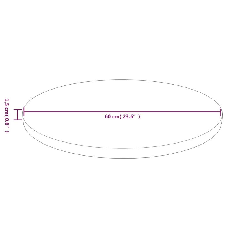 Casa si Gradina - Mobilier - Feronerie si accesorii mobila - Blat de masa rotund maro deschis Ø60x1,5 cm lemn stejar tratat - Infinity.ro