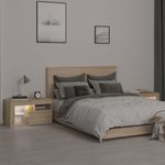 Casa si Gradina - Mobilier - Comode si corpuri - Noptiere - Noptiere cu lumini LED, 2 buc., stejar sonoma, 70x36,5x40 cm - Infinity.ro