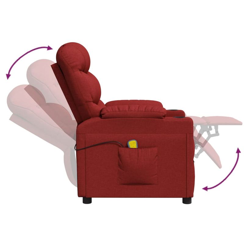 Ingrijire personala si Cosmetice - Sanatate si wellness - Articole wellness - Fotolii de masaj - Fotoliu de masaj electric rabatabil, rosu vin, textil - Infinity.ro