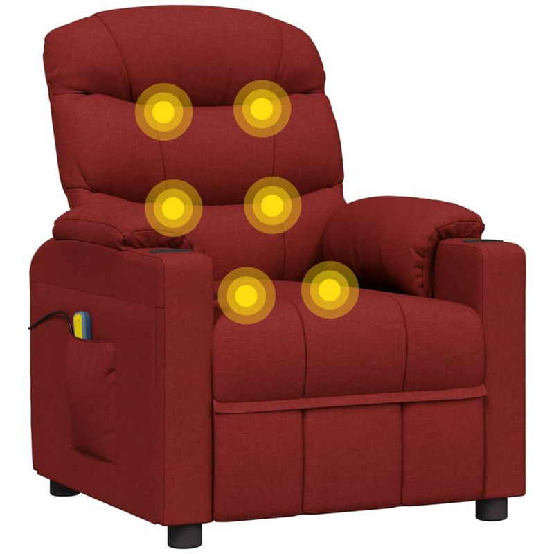 Ingrijire personala si Cosmetice - Sanatate si wellness - Articole wellness - Fotolii de masaj - Fotoliu de masaj electric rabatabil, rosu vin, textil - Infinity.ro