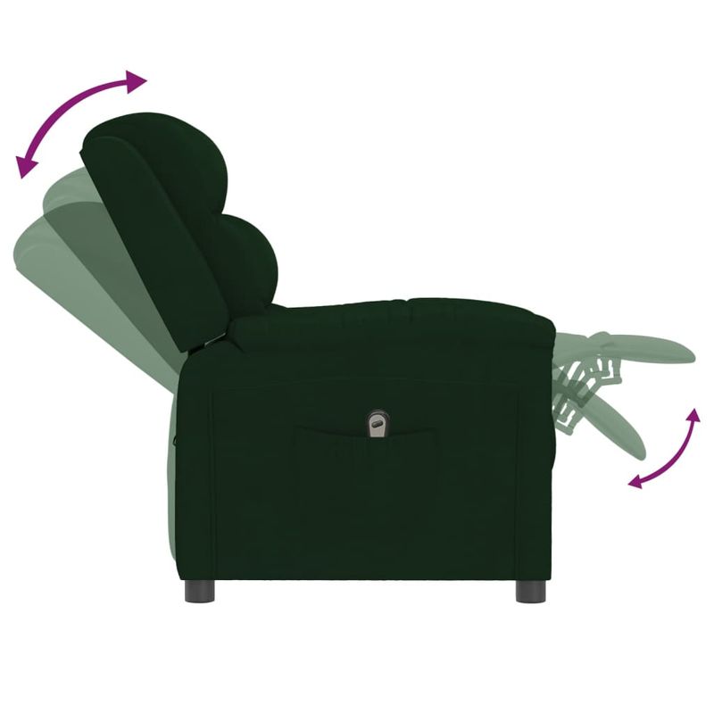 Casa si Gradina - Mobilier - Scaune si fotolii - Fotolii - Fotoliu rabatabil electric, verde inchis, catifea - Infinity.ro