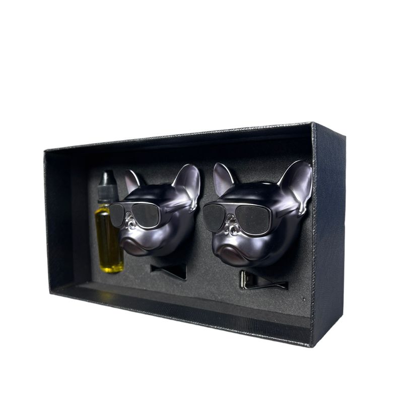 Auto si Moto - Intretinere auto - Odorizante auto - Odorizant auto dublu - Bulldog gri mat, Esenta Lichida 15 ml - Infinity.ro