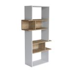 Casa si Gradina - Mobilier - Biblioteci si rafturi - Biblioteci - Biblioteca, Quasar & Co.®, mobilier living, 80 x 30 x 154 cm, MDF, alb/stejar natural - Infinity.ro