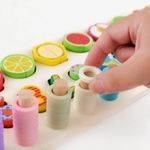 Jucarii, Copii si Bebe - Jucarii si jocuri - Jucarii & jocuri educative - Jocuri si jucarii educative - Joc logartimic Cifre si Feliere Fructe din lemn, 7Toys - Infinity.ro