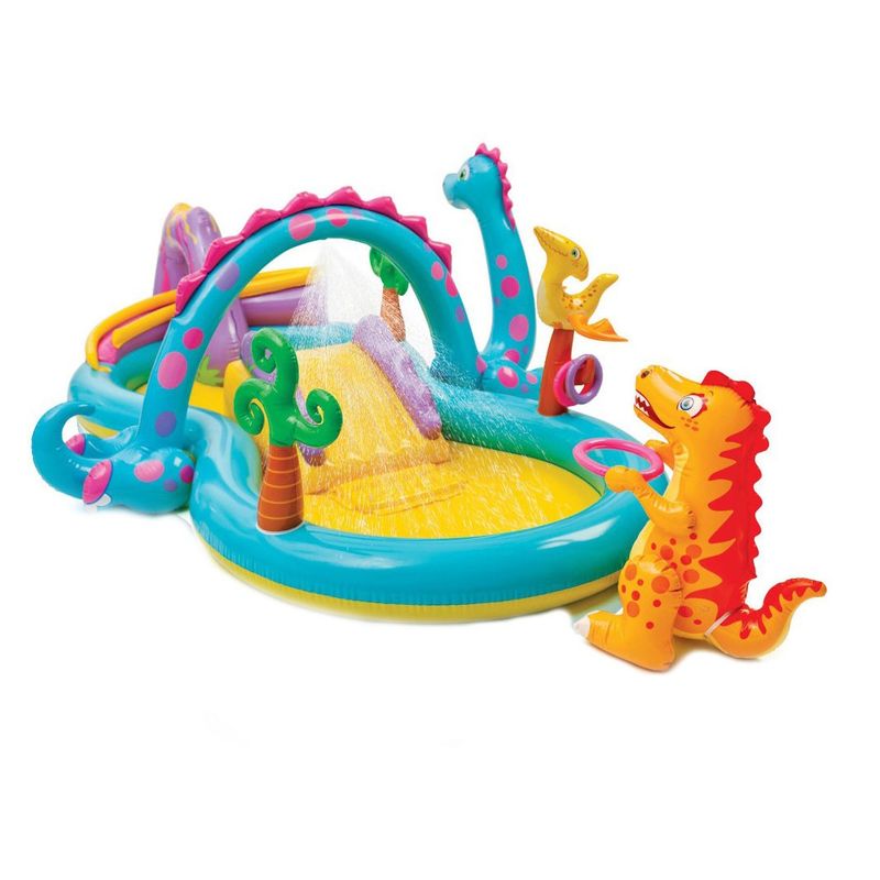 Jucarii, Copii si Bebe - Jucarii si jocuri - Jucarii de exterior - Piscine copii - Piscina gonflabila Dinoland cu accesorii 333x229x112 cm, 7Toys - Infinity.ro