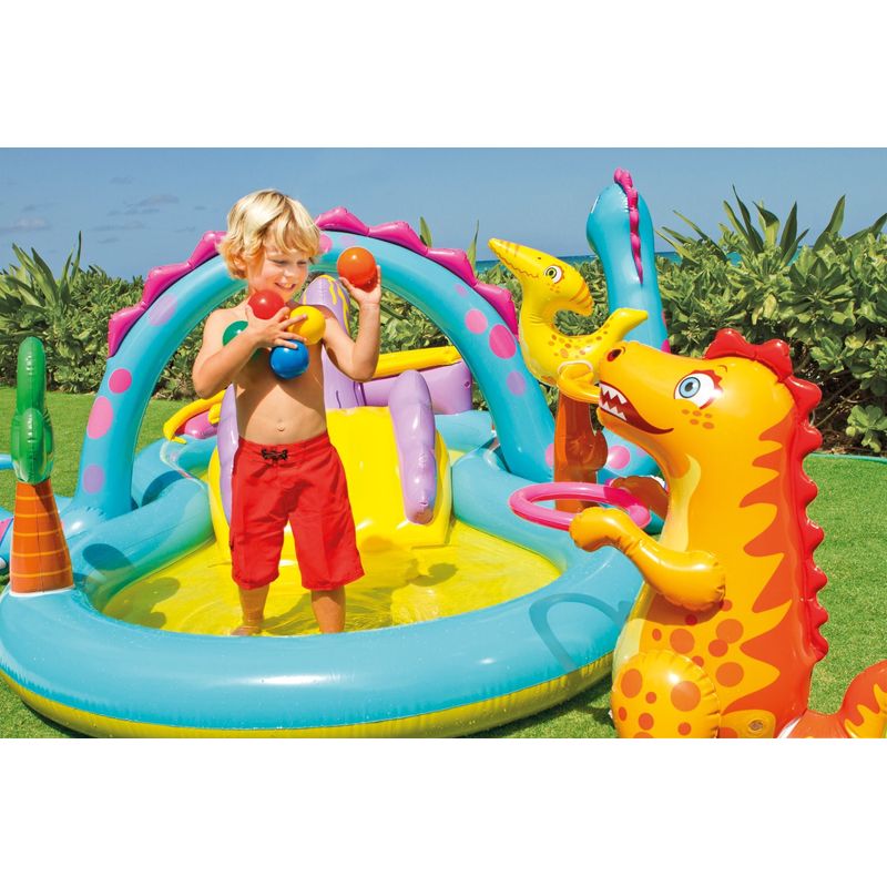 Casa si Gradina - Gradina si terasa - Piscine si accesorii - Piscine copii - Piscina gonflabila Dinoland cu accesorii 333x229x112 cm, 7Toys - Infinity.ro