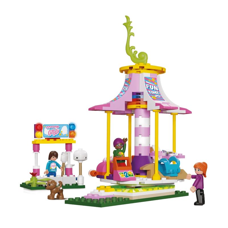 Jucarii, Copii si Bebe - Jucarii si jocuri - Seturi de constructie si cuburi - Seturi de constructie - Joc de construit, Carusel, 160 piese, 7Toys - Infinity.ro