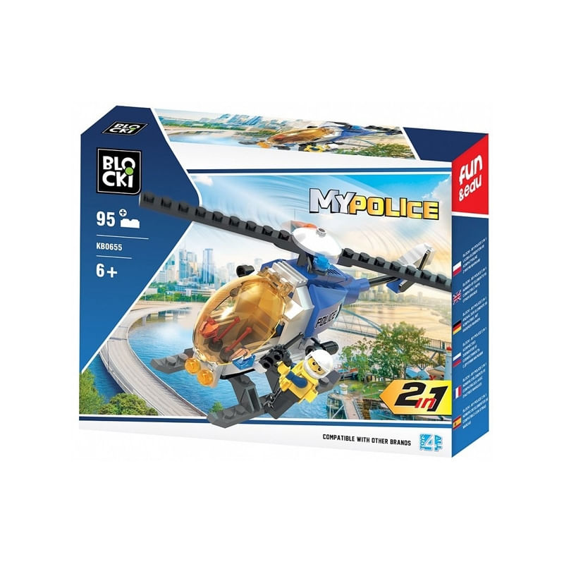 Jucarii, Copii si Bebe - Jucarii si jocuri - Seturi de constructie si cuburi - Seturi de constructie - Joc de construit, Elicopter, 95 piese, 7Toys - Infinity.ro