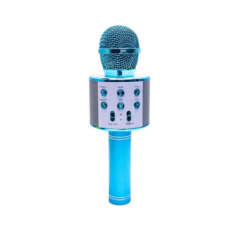 Jucarii, Copii si Bebe - Jucarii si jocuri - Jucarii de rol - Instrumente muzicale de jucarie - Microfon karaoke wireless, Albastru, 7Toys - Infinity.ro