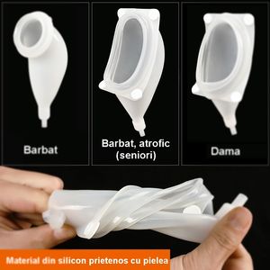 Set incontinenta urinara atrofic pentru seniori din silicon cu 2 pungi urinare sterile incluse cu prindere ajustabila