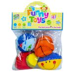 Jucarii, Copii si Bebe - Jucarii si jocuri - Jucarii bebelusi - Jucarii zornaitoare - Mingi zornaitori pentru bebelusi, 4 buc/set - Infinity.ro