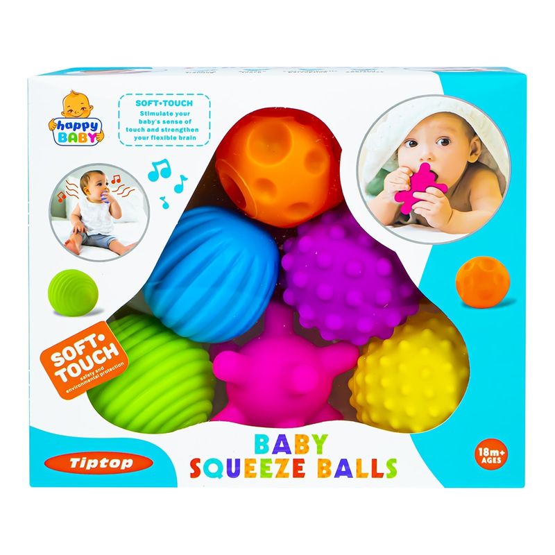 Jucarii, Copii si Bebe - Jucarii si jocuri - Jucarii bebelusi - Jucarii de baie - Set 6 mingi senzoriale pentru bebelusi, 7Toys - Infinity.ro