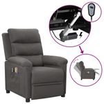 Ingrijire personala si Cosmetice - Sanatate si wellness - Articole wellness - Fotolii de masaj - Fotoliu de masaj electric rabatabil, gri inchis, textil - Infinity.ro