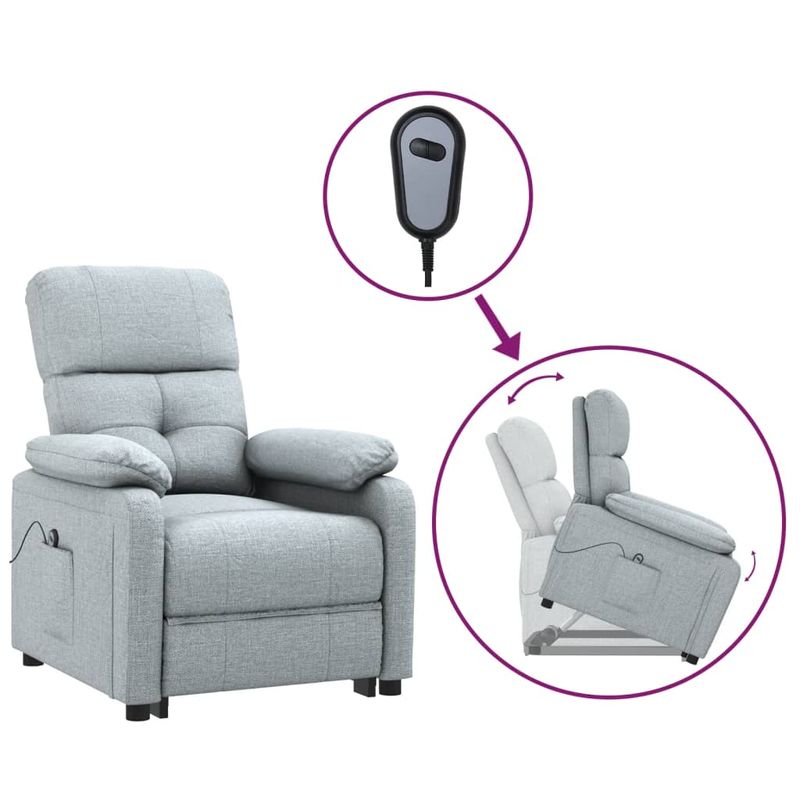 Casa si Gradina - Mobilier - Scaune si fotolii - Fotolii - Fotoliu cu ridicare, gri deschis, textil - Infinity.ro