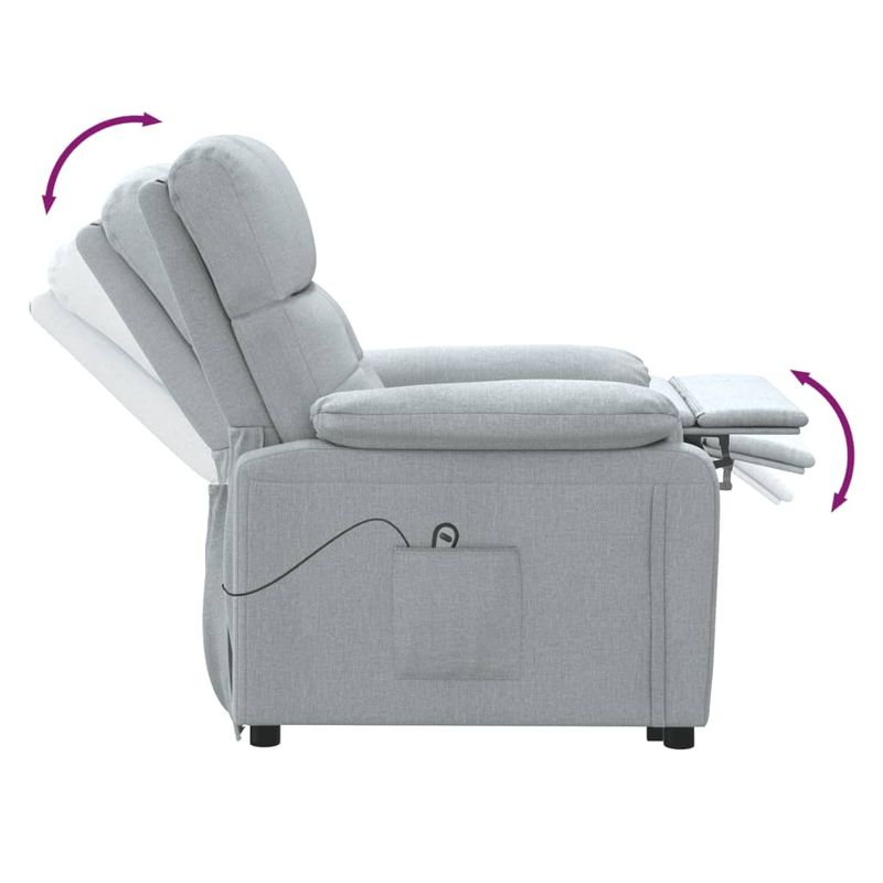 Casa si Gradina - Mobilier - Scaune si fotolii - Fotolii - Fotoliu cu ridicare, gri deschis, textil - Infinity.ro