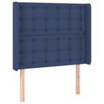 Casa si Gradina - Mobilier - Paturi si accesorii - Accesorii paturi - Tablie de pat cu LED, albastru, 93x16x118/128 cm, textil - Infinity.ro