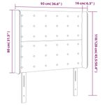 Casa si Gradina - Mobilier - Paturi si accesorii - Accesorii paturi - Tablie de pat cu LED, albastru, 93x16x118/128 cm, textil - Infinity.ro