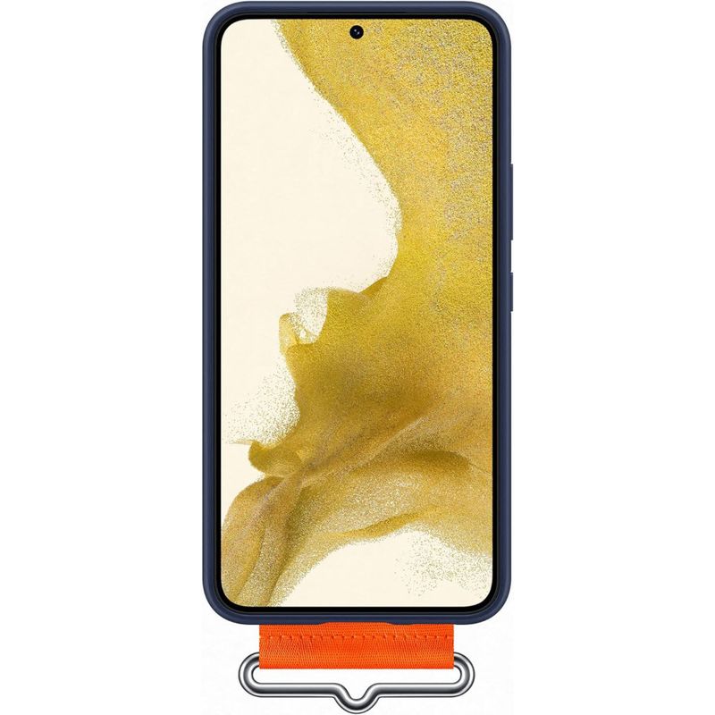 Laptop, Telefoane si Tablete - Telefoane mobile si accesorii - Accesorii Telefoane - Huse telefoane - Husa Silicone Cover Strap pentru Galaxy S22, EF-GS901TNEGWW - Albastru inchis - Infinity.ro