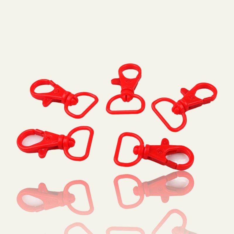 Casa si Gradina - Decoratiuni - DIY - Articole mercerie - Set 5 carabine rotative din plastic Crisalida, latime material 17 mm, 14 x 26 mm, Rosu - Infinity.ro