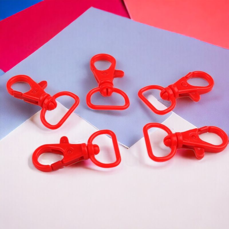 Casa si Gradina - Decoratiuni - DIY - Articole mercerie - Set 5 carabine rotative din plastic Crisalida, latime material 17 mm, 14 x 26 mm, Rosu - Infinity.ro