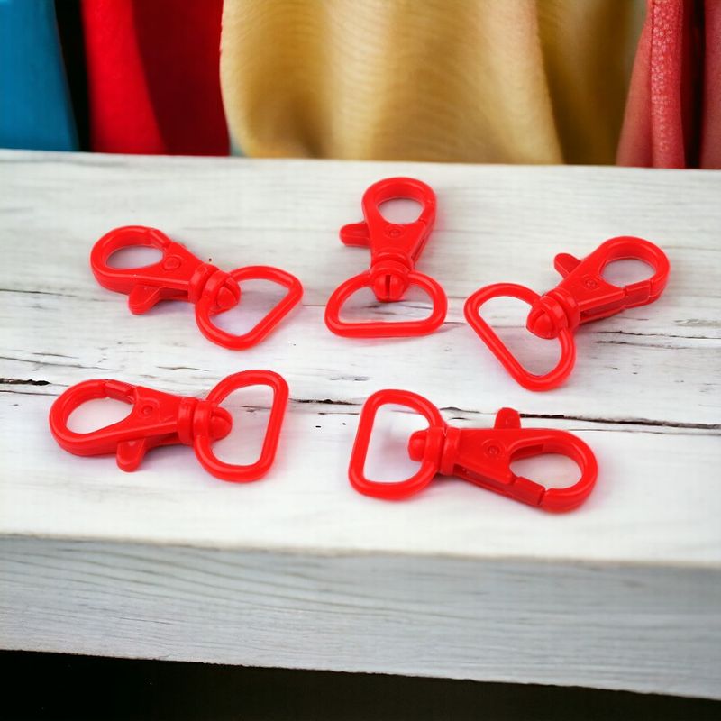 Casa si Gradina - Decoratiuni - DIY - Articole mercerie - Set 5 carabine rotative din plastic Crisalida, latime material 17 mm, 14 x 26 mm, Rosu - Infinity.ro