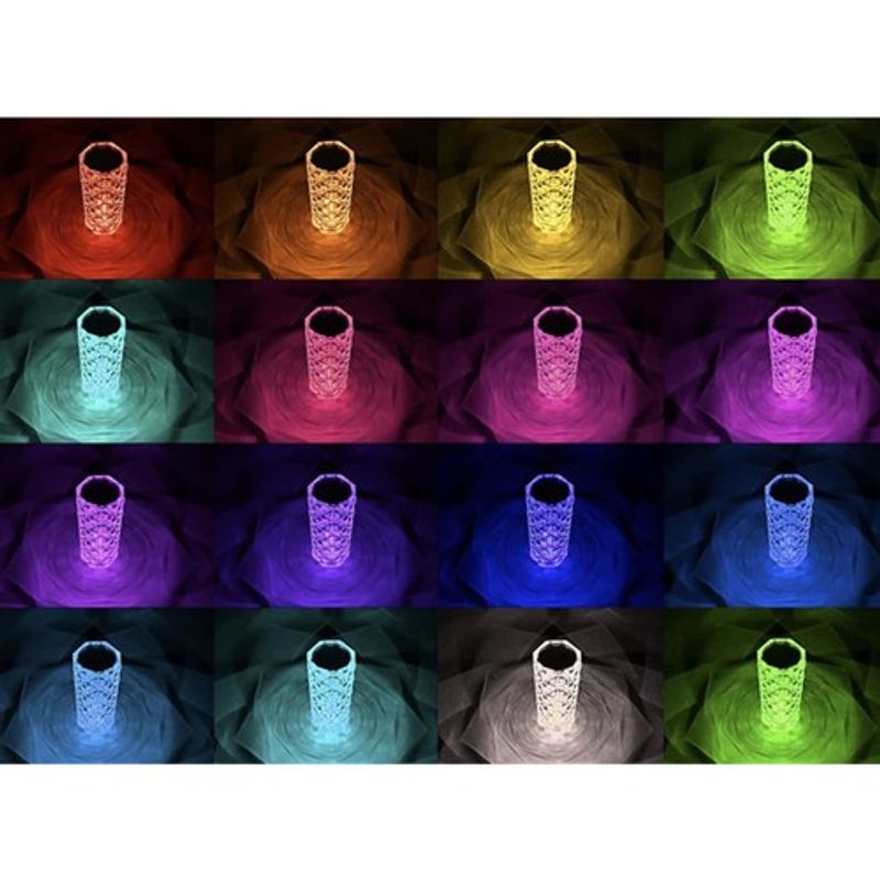 Casa si Gradina - Corpuri si surse de iluminat - Iluminat exterior - Lampi solare - Lampa Proiector LED Acrilica, 16 Culori, 5 Nivele Intensitate, Functie de Estompare, Baterie 400mAh, 9x21 cm - Infinity.ro