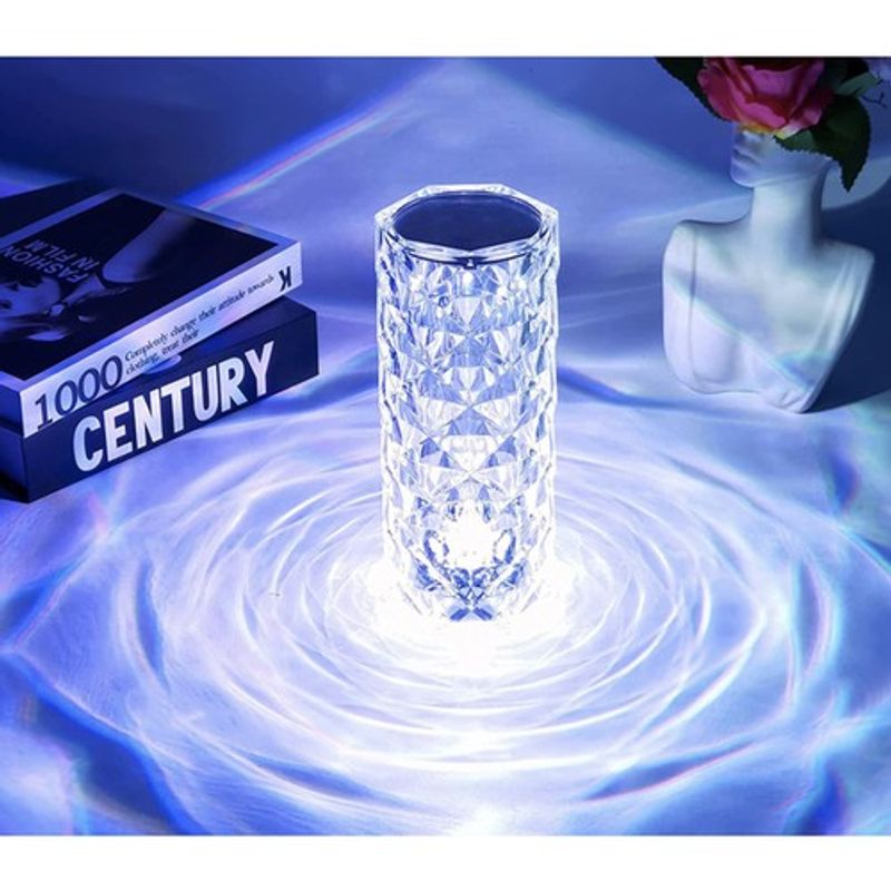 Casa si Gradina - Corpuri si surse de iluminat - Iluminat exterior - Lampi solare - Lampa Proiector LED Acrilica, 16 Culori, 5 Nivele Intensitate, Functie de Estompare, Baterie 400mAh, 9x21 cm - Infinity.ro