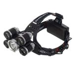 Casa si Gradina - Corpuri si surse de iluminat - Iluminat exterior - Lampi solare - Lanterna Frontala Profesionala LED, 5 LED-uri Cree, 4 Moduri Iluminare, Baterie 6800mAh, Aluminiu, Negru - Infinity.ro